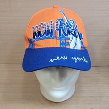 Vintage New York City Strap Back Hat Souvenir 1990s Statue Libery Bridge Cap
