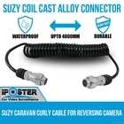 Trailer Cable Suzy Coil Cast Alloy Connector Curly Reversing Camera iPoster
