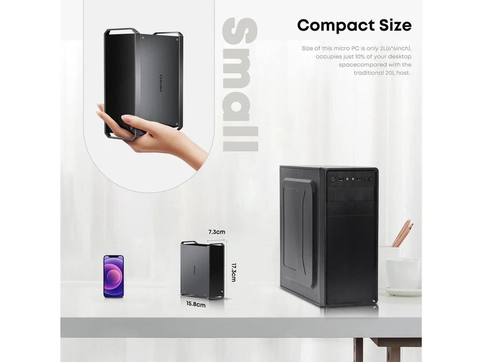 Mini PC CHUWI CoreBox X Intel Core i7 cuatro núcleos 8G RAM 256G SSD Windows 10 PC Foto 2 de 4