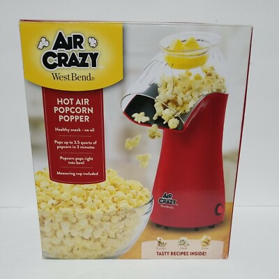 Air Crazy West Bend  Hot Air Popcorn Popper Red