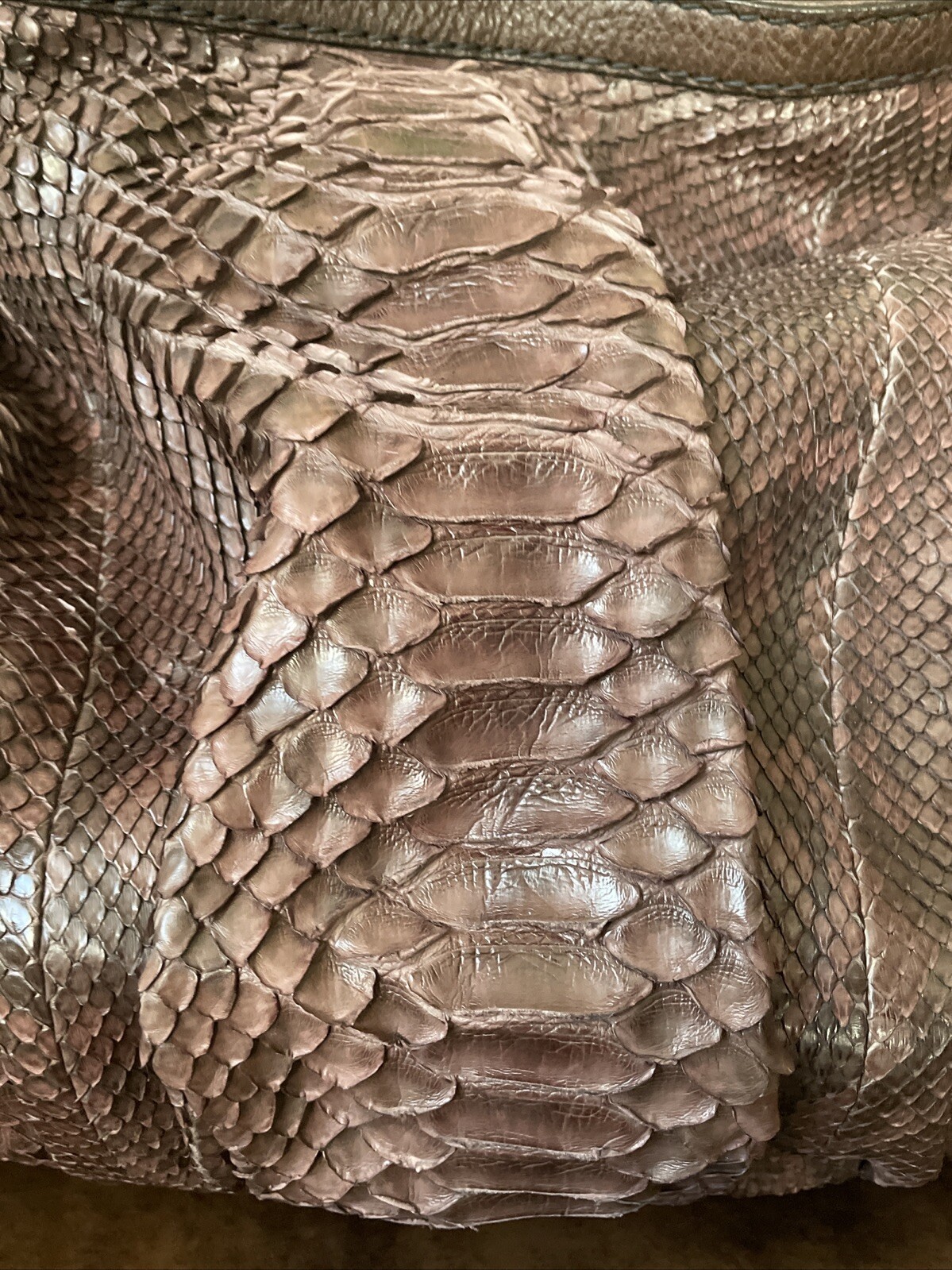 GUCCI  XL Leather Suede Python Snakeskin Jockey H… - image 3