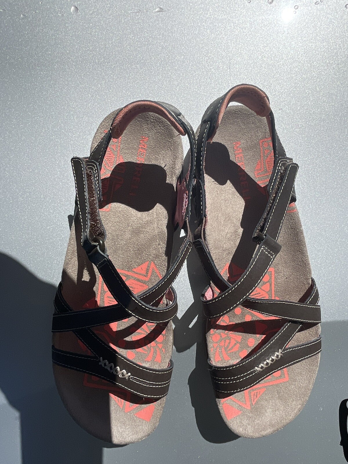 MERRELL Sandali Merrill in pelle marrone con cuscino d'aria nuovi taglia 9 così comodi leggeri