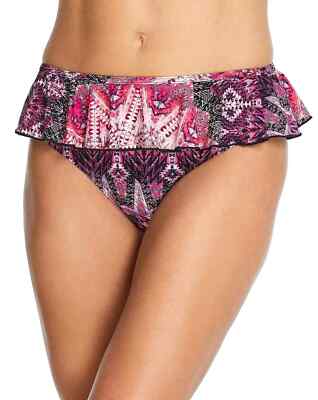 Together Modern Aztec Print Ruffle Detail Bikini Bottoms in Pink UK 18