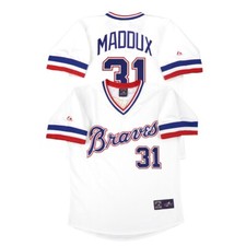 Greg Maddux 1983 Atlanta Braves Men's Home White Cooperstown Throwback Jersey