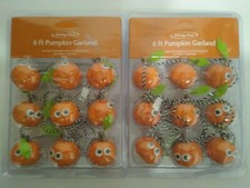 2 Sets 2 in. Pumpkin garland of 9 6 ft. Each Halloween decorations Indoor