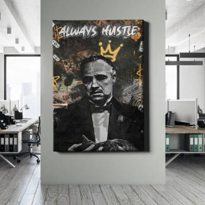✅WANDBILD LEINWAND,  ACRYLGLAS DER PATE ALWAYS HUSTLE BRANDO WANDDEKO PREMIUM - Bild 1 von 4
