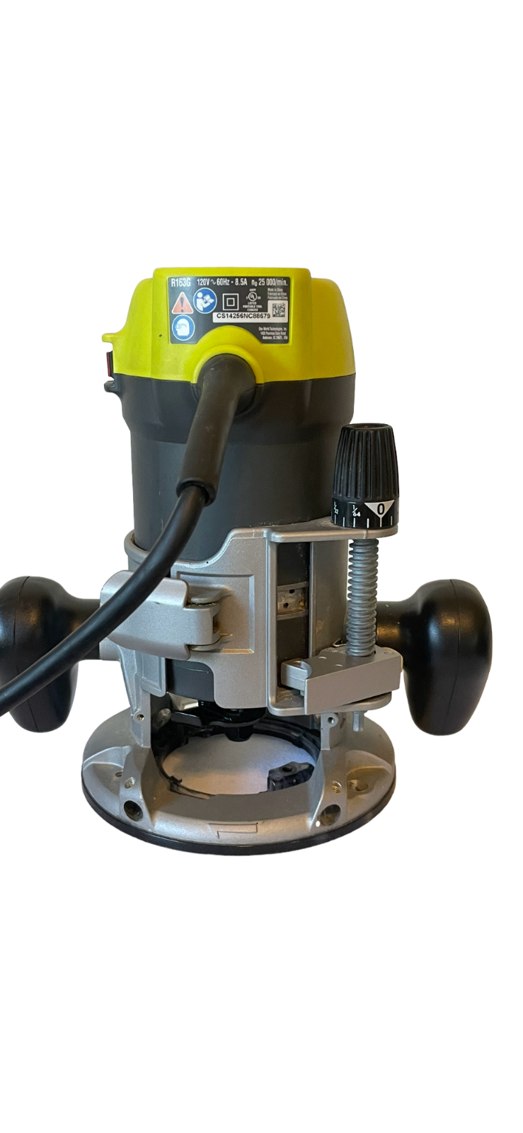 RYOBI router model #R163G 60 HZ 120 volts 8.5 amps 25000RPM lightly ...
