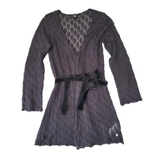 Jette Womens Open Knitted Cardigan Small Black Mohair Blend Made In Germany