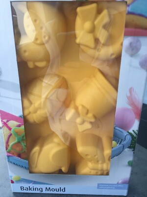 NEU GELB OSTERN KUCHEN BACKFORMEN 100% SILIKON KÜKEN EI HASE ANTIHAFT