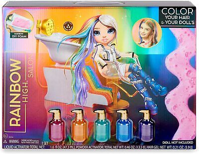 New Rainbow High Hair Salon Playset With Rainbow DIY Hair Color & Salon Chair