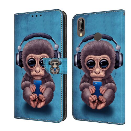 Painted Flip Card Wallet Stand Phone Case For Huawei Y5 Y6 Y7 2018 Honor 7A 8A - Picture 29 of 32
