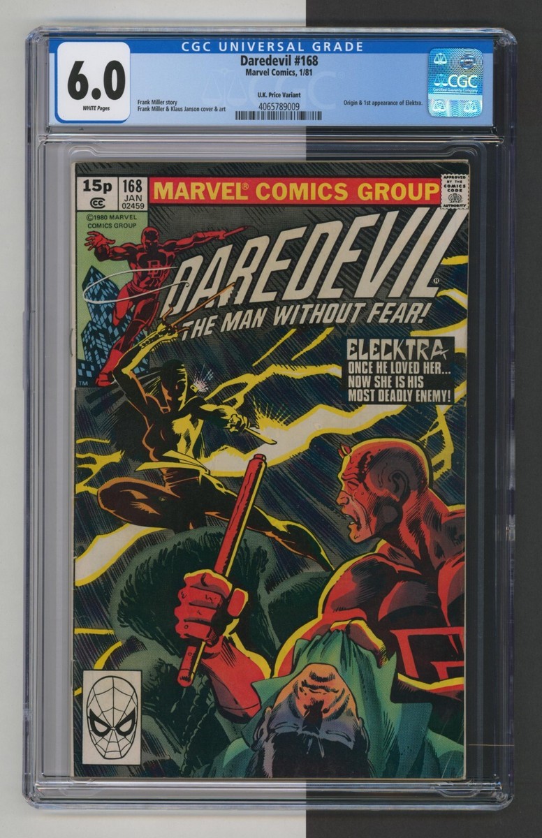 Daredevil #168, CGC 6.0, Rare UK Variant, Origin & 1st App