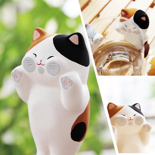 Squishy-Faced Cat Ceramic Toy Decoration Window Decor Ornament RYUKODO Japan - Picture 2 of 20