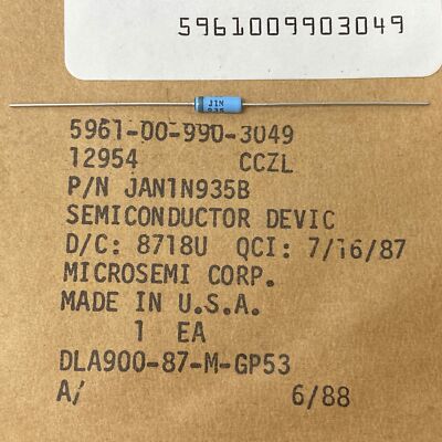 1N935B JAN MICROSEMI CORPORATION ZENER DIODE x1PC