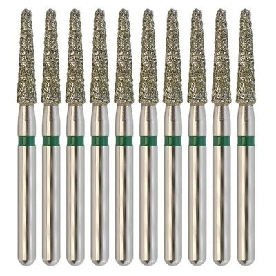 LANJING Dental Diamond Burs FG 856/018C Round End Taper Coarse Grit Green Friction Grip