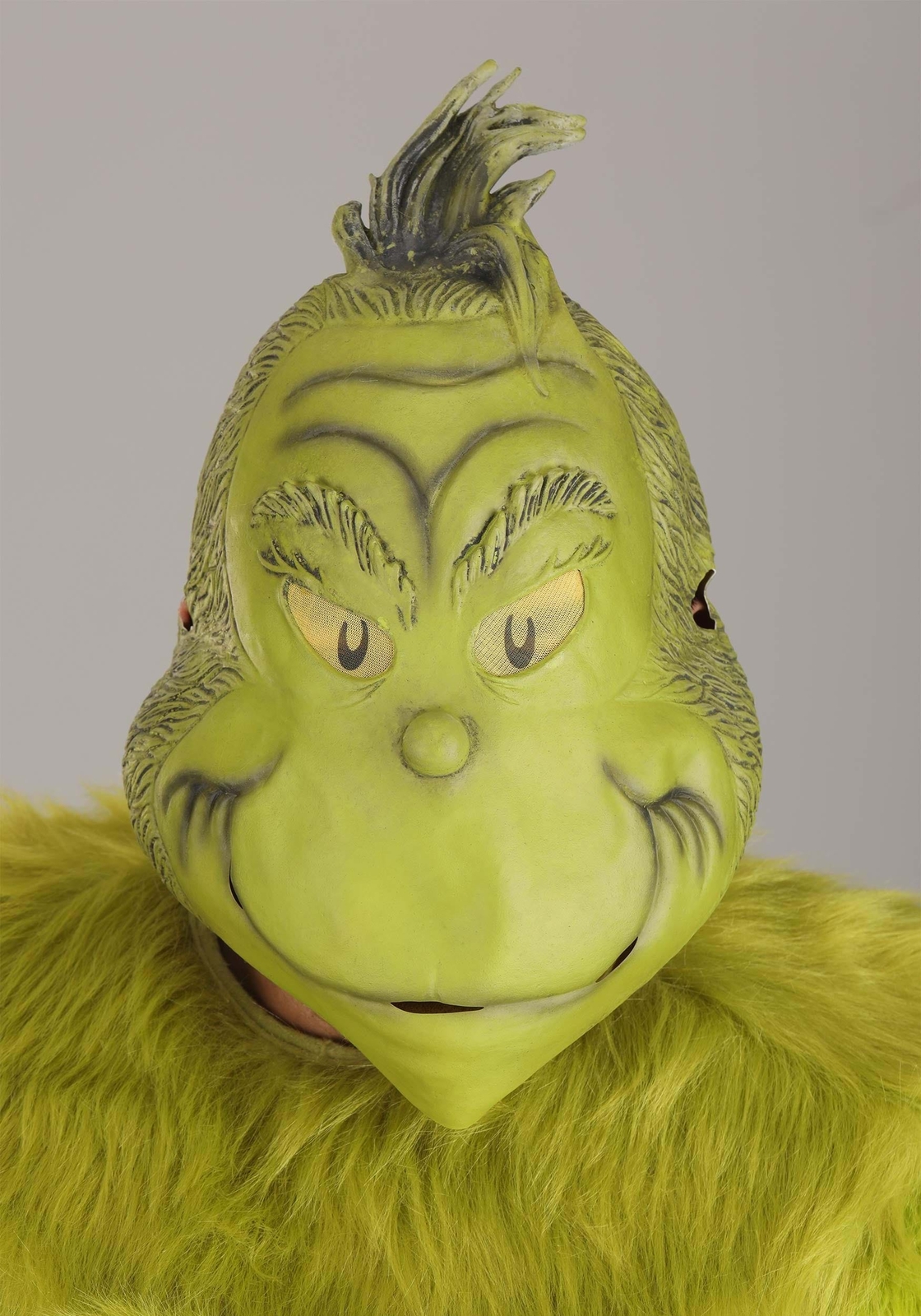The Grinch Adult Plus Size Deluxe Jumpsuit with Latex Mask image 3