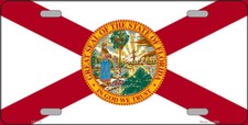 Florida State Flag License Plate Metal Tin Sign Picture Plaque Art Wall Decor