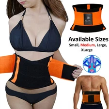Waist Trainer Girdle Sweat Belt Sport Body Shaper Tummy Corset Belly Training UK