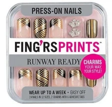 FING'RS PRINTS PRE-GLUED NAILS, RUNWAY READY - 31051, 24 COUNT (1-PACK)