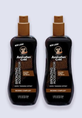 Australian Gold Dark Tanning Spray Bronze Accelerator 237ml - 2 PACKUNGEN LOT
