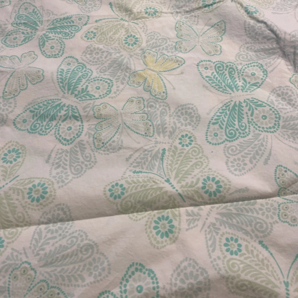 Funda nórdica Pottery Barn Butterfly Full Queen Standard Shams 3 piezas gris verde Foto 2 de 4