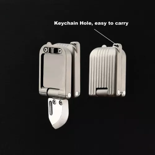 Mini Titanium Pocket Folding D2 Blade Knife Portable Outdoor Travel EDC Keychain - Picture 5 of 11