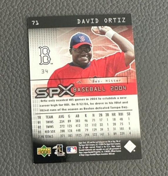 2004 SPx Baseball Card #71 David Ortiz Boston Red Sox HOF | eBay