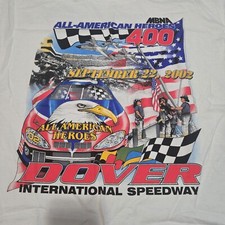 Vintage NASCAR 2002 All American Heroes T Shirt Dover International Speedway XL
