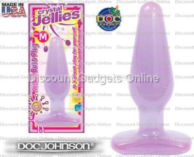 Doc Johnson Crystal Jellies Beginner Anal Butt Plug MEDIUM Purple Jelly Sex  Toys
