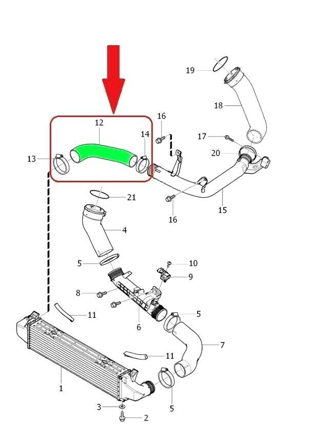 Turbo Hose Charge Air Hose Pressure Hose for VOLVO S60 S80 V60 XC60 XC70 2.0