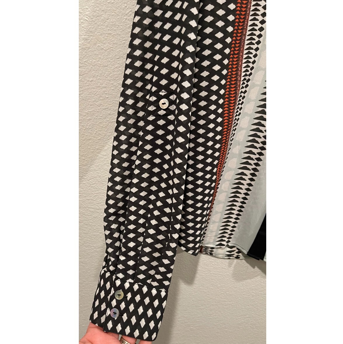 SANCTUARY Button Down Multicolor Sheer Blouse Siz… - image 3