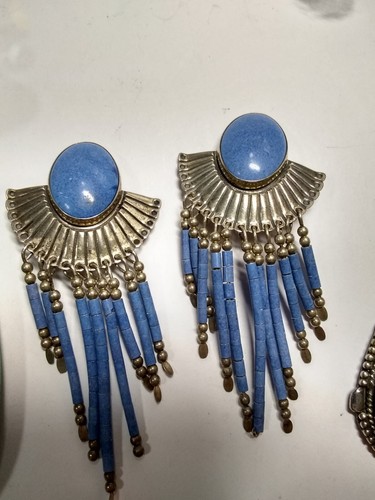 More Sterling turquoise earrings pendant and bracelet parts wear & repurpose lot - Picture 5 of 12