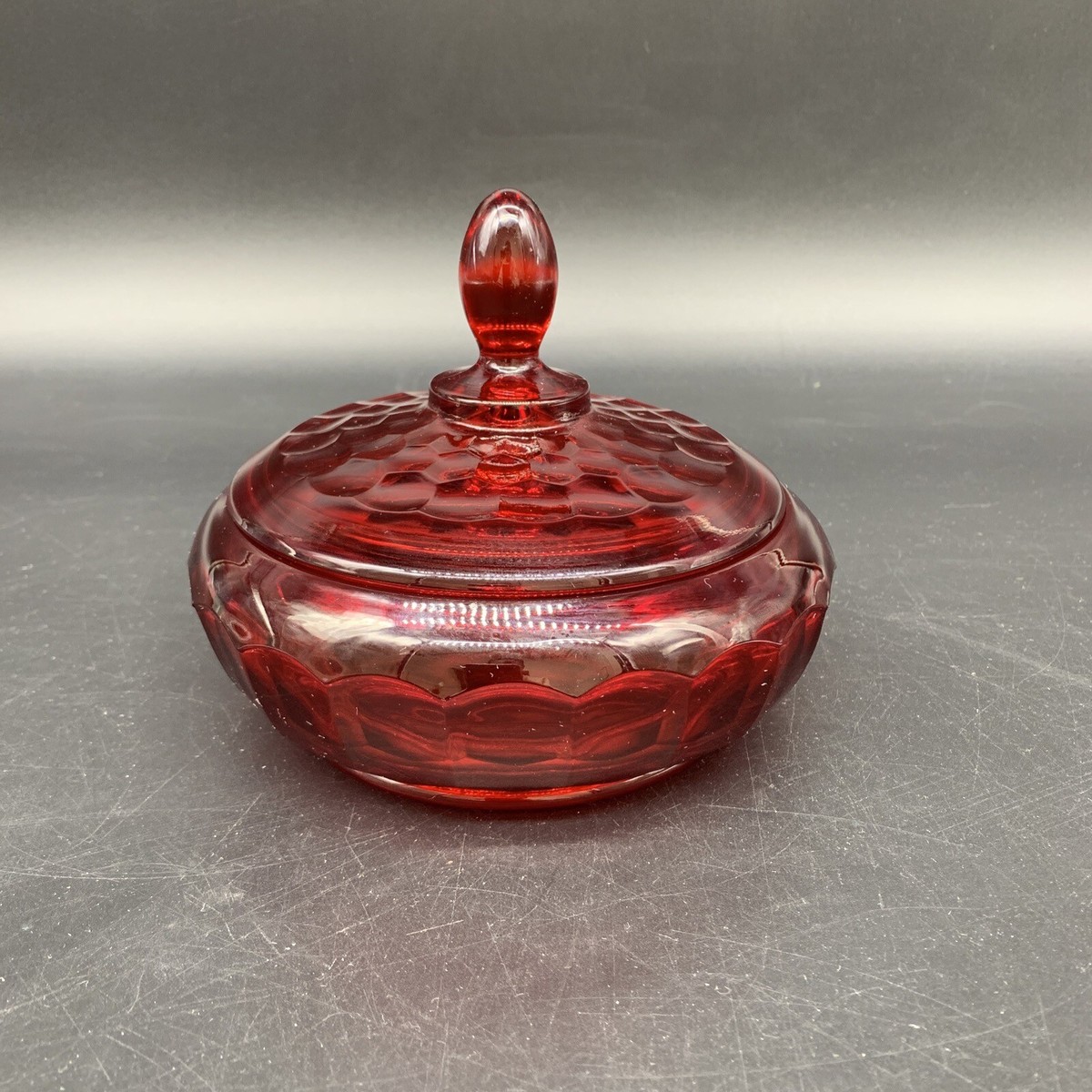 Viking_Glass_Ruby_Red_Cadmium_  Viking Red Candy Dish display picture 1