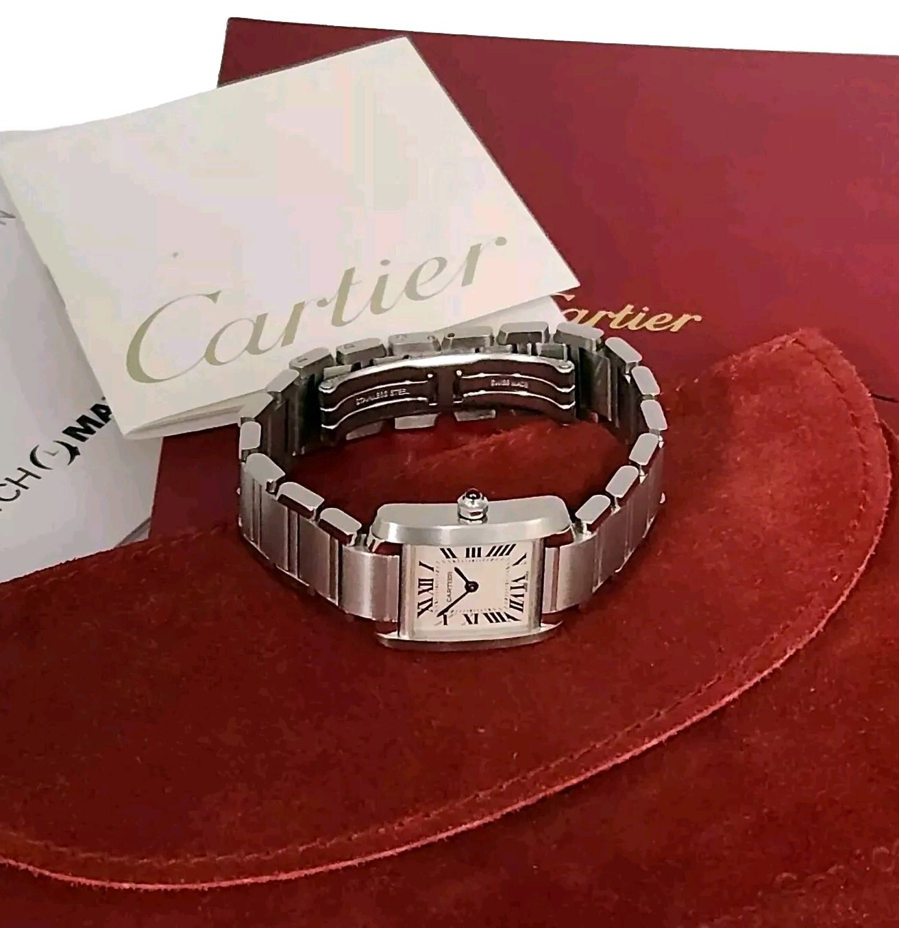 Beautiful Cartier Tank Francaise SM 2384 Quartz Woman's Watch