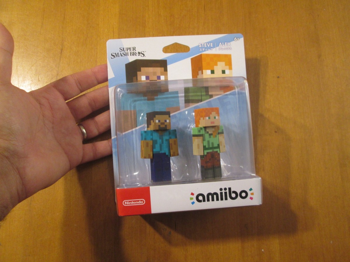 STEVE & ALEX AMIIBO MINECRAFT SUPER SMASH BROS 2 PACK