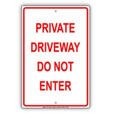 Private Driveway Do Not Enter Wall Art Decor Novelty Notice Aluminum Metal Sign
