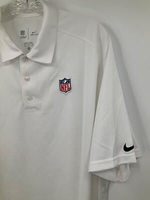 NFL ALL WHITE DRI-FIT NIKE COACHES/REFREE SIDELINE POLO SIZE: X