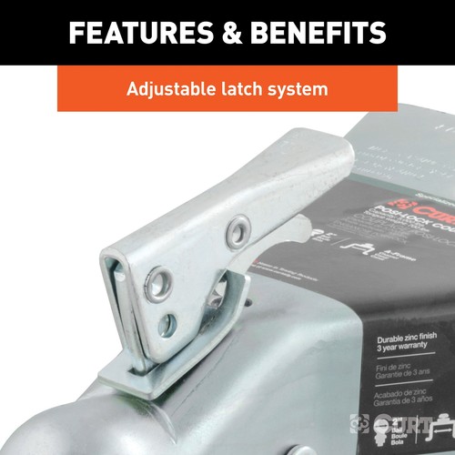 2" A-Frame Coupler with Posi-Lock (5,000 lbs, Zinc) - Picture 5 of 7