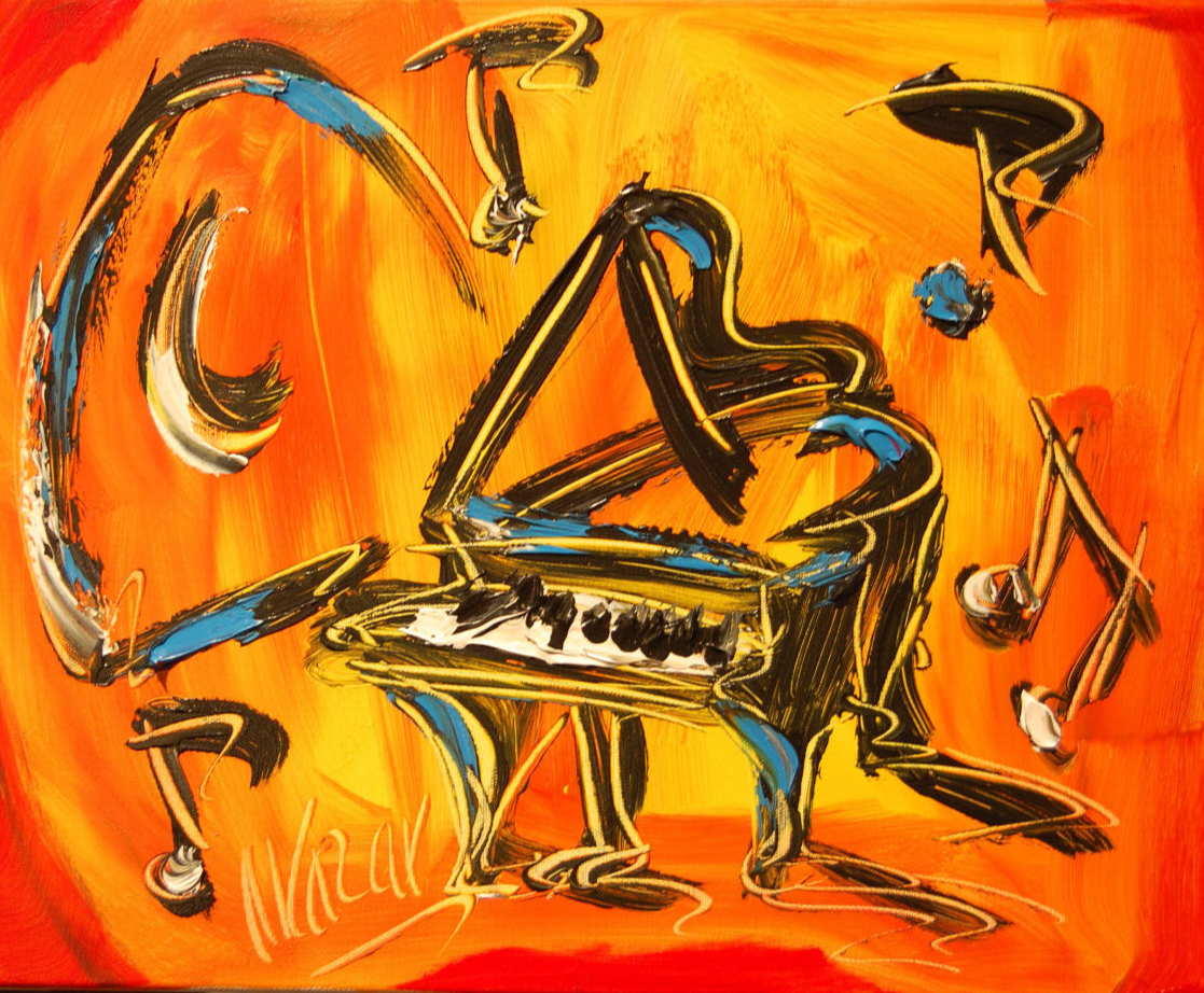 JAZZ MUSIC   IMPRESSIONIST LARGE ORIGINAL OIL PAINTING YJT