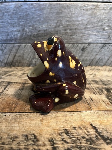 Frog Sponge Holder Brown and Yellow Kitchen Storage Retro Kitchen Decor - Picture 3 of 10