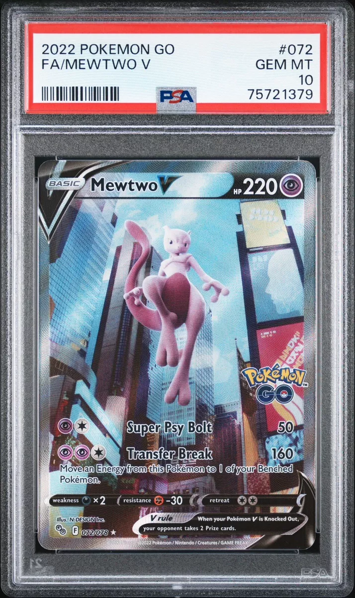 2022 POKEMON GO FA MEWTWO V #072 PSA 10 GEM MT 68866122