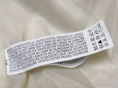 Giacca donna pelliccia sintetica Forever 21 contemporanea crema beige taglia L nuova con etichette - Foto 6 di 6