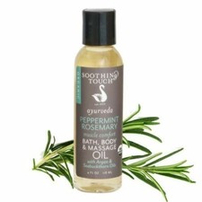 Soothing Touch Bath Body  Massage Oil Organic Ayurveda Peppermint Rosemary 4 oz