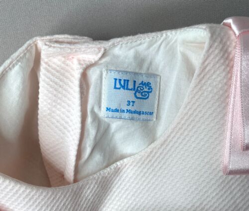 LULI & ME Girls 3T Sleeveless Pink Pique Scalloped Hem Dress w/Shoulder Bows - Picture 4 of 5