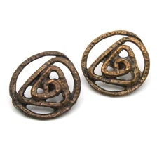 Metal Shank Buttons Bronze Finish 1" Retro 80's Lot of 2