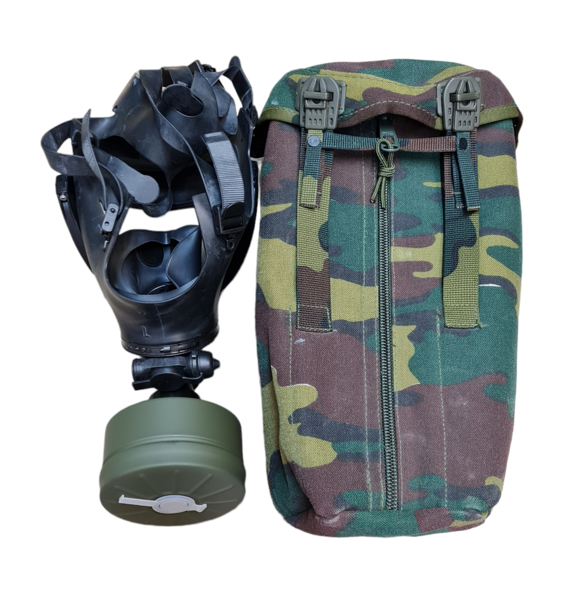 Genuine Belgian Army Issue BEM 4 Gas Mask Respirator & 40mm Filter