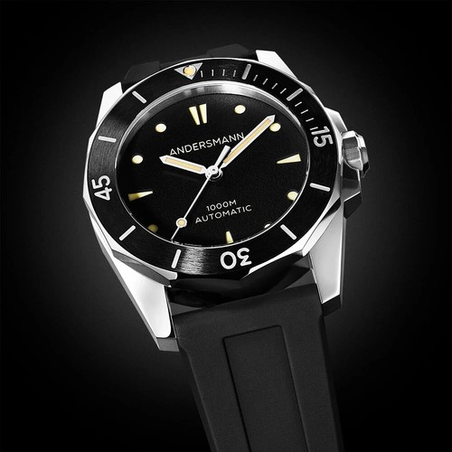 Andersmann Oceanmaster I 1000m Diver Bisel Negro Automático Nuevo - Imagen 2 de 10