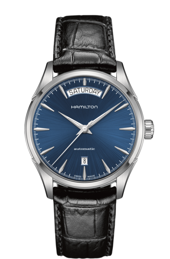 Hamilton Jazzmaster Day Date Auto Blue Dial Leather Band Men's