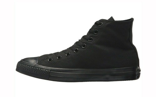 CONVERSE All Star Chuck Taylor High Boys Girls Shoes Black Mono Canvas Sneakers - Picture 2 of 5