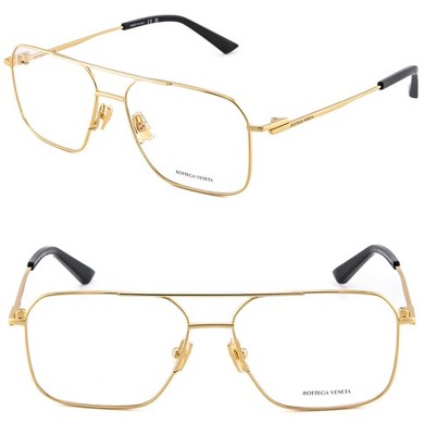 BOTTEGA VENETA 1384 CLASSIC BV1384O Gold Black Optical Pilot Metal Eyeglass 003